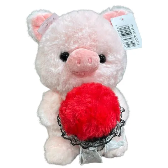 Peluche chancho con ramo 314